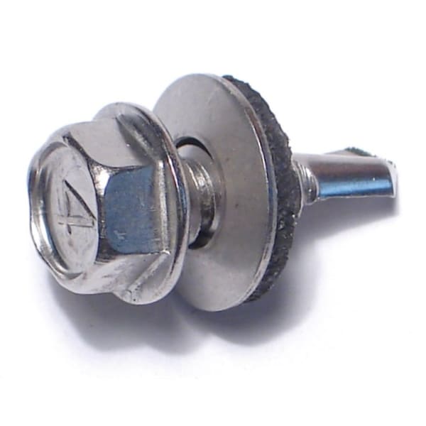 Midwest Fastener Self-Drilling Screw, #14 x 3/4 in, Stainless Steel Flange Hex Head External Hex Drive, 8 PK 79093 - main